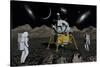 American Apollo Astronauts on the Lunar Surface-null-Stretched Canvas