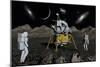 American Apollo Astronauts on the Lunar Surface-null-Mounted Premium Giclee Print