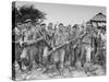 American Army Rangers and Filipino Guerillas Celebrating their Successful Raid to Free Pow's Held-null-Stretched Canvas