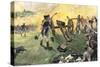 American Artillery Engaged at the Battle of Monmouth, New Jersey, c.1778-null-Stretched Canvas