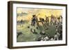 American Artillery Engaged at the Battle of Monmouth, New Jersey, c.1778-null-Framed Giclee Print