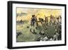 American Artillery Engaged at the Battle of Monmouth, New Jersey, c.1778-null-Framed Giclee Print