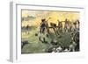 American Artillery Engaged at the Battle of Monmouth, New Jersey, c.1778-null-Framed Giclee Print