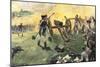 American Artillery Engaged at the Battle of Monmouth, New Jersey, c.1778-null-Mounted Giclee Print