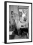 American Artist Margaret Keane Painting in Her Studio, Tennessee, 1965-Bill Ray-Framed Photographic Print