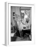 American Artist Margaret Keane Painting in Her Studio, Tennessee, 1965-Bill Ray-Framed Photographic Print