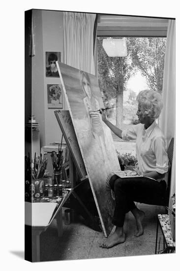 American Artist Margaret Keane Painting in Her Studio, Tennessee, 1965-Bill Ray-Stretched Canvas