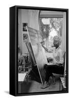 American Artist Margaret Keane Painting in Her Studio, Tennessee, 1965-Bill Ray-Framed Stretched Canvas