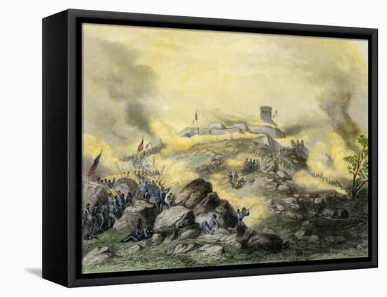 American Assault on the Fortress of Chapultepec, U.S.-Mexican War, c.1847-null-Framed Stretched Canvas