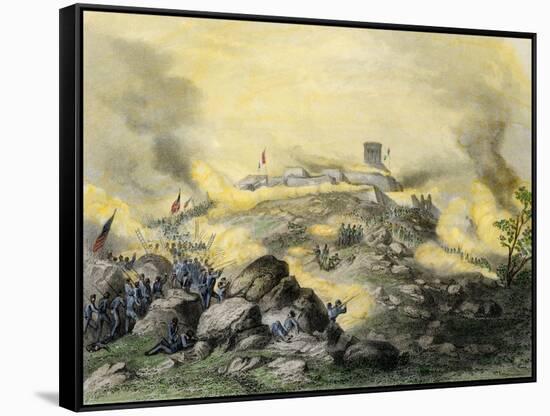 American Assault on the Fortress of Chapultepec, U.S.-Mexican War, c.1847-null-Framed Stretched Canvas