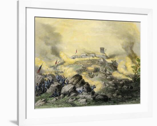 American Assault on the Fortress of Chapultepec, U.S.-Mexican War, c.1847-null-Framed Giclee Print