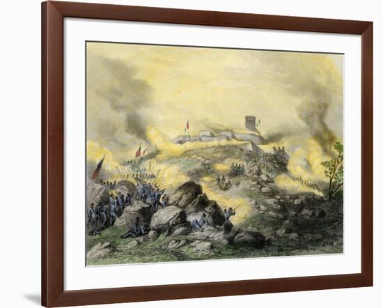 American Assault on the Fortress of Chapultepec, U.S.-Mexican War, c.1847-null-Framed Giclee Print