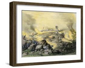 American Assault on the Fortress of Chapultepec, U.S.-Mexican War, c.1847-null-Framed Giclee Print