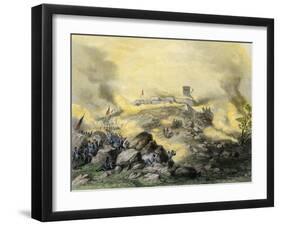 American Assault on the Fortress of Chapultepec, U.S.-Mexican War, c.1847-null-Framed Giclee Print