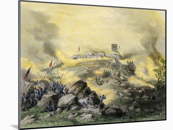 American Assault on the Fortress of Chapultepec, U.S.-Mexican War, c.1847-null-Mounted Giclee Print