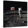 American Astronaut Edwin "Buzz" Aldrin Walking on the Moon on July 20, 1969-null-Stretched Canvas