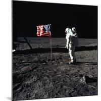 American Astronaut Edwin "Buzz" Aldrin Walking on the Moon on July 20, 1969-null-Mounted Photo