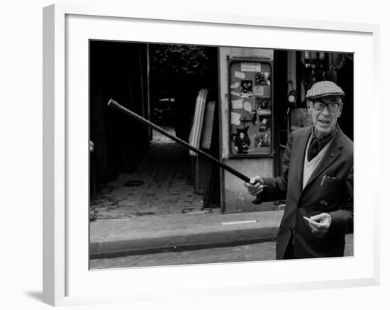 American Author Henry Miller Walking Along the Street-Carlo Bavagnoli-Framed Premium Photographic Print