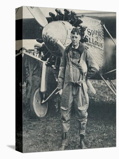 American aviator Charles Lindbergh and his plane, 'Spirit of St Louis', c1927 (c1937)-Unknown-Stretched Canvas
