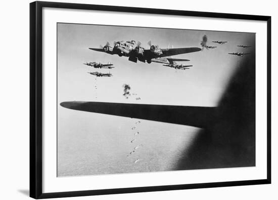 American B-17S Drop Bombs over Meudon-null-Framed Photo