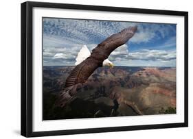 American Bald Eagle Mountains-null-Framed Art Print