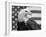American Bald Eagle Portrait Against USA Flag-Lynn M. Stone-Framed Photographic Print