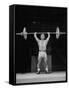 American Bantamweight Joseph Depietro Competing in Weightlifting Event at Summer Olympics-Mark Kauffman-Framed Stretched Canvas