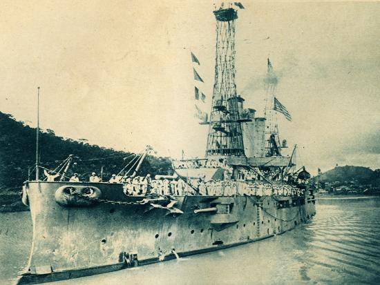 'American Battle-Ship Missouri Making the Passage through the Panama ...
