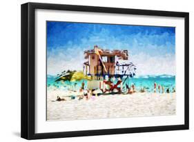 American Beach - In the Style of Oil Painting-Philippe Hugonnard-Framed Giclee Print