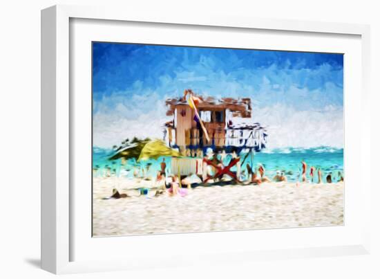 American Beach - In the Style of Oil Painting-Philippe Hugonnard-Framed Giclee Print