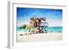 American Beach - In the Style of Oil Painting-Philippe Hugonnard-Framed Giclee Print