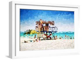 American Beach - In the Style of Oil Painting-Philippe Hugonnard-Framed Giclee Print