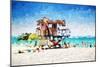 American Beach - In the Style of Oil Painting-Philippe Hugonnard-Mounted Giclee Print