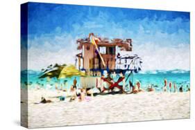 American Beach - In the Style of Oil Painting-Philippe Hugonnard-Stretched Canvas