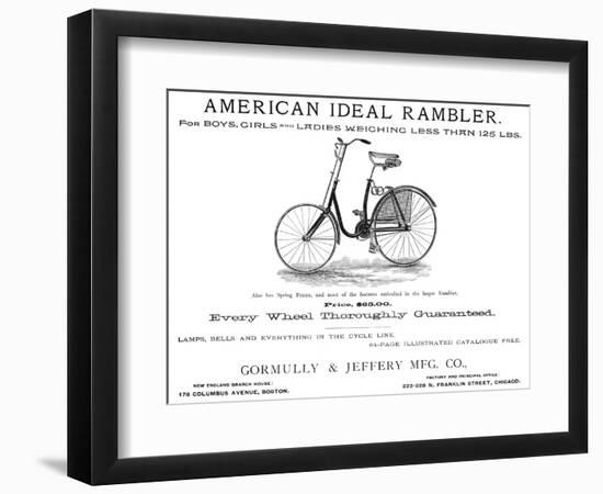 American Bicycle, 1890-null-Framed Giclee Print