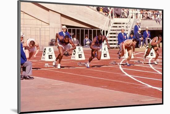 American Bob Hayes Taking Off from the Starting Block at Tokyo 1964 Summer Olympics, Japan-Art Rickerby-Mounted Photographic Print