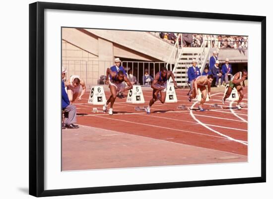 American Bob Hayes Taking Off from the Starting Block at Tokyo 1964 Summer Olympics, Japan-Art Rickerby-Framed Photographic Print