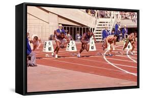 American Bob Hayes Taking Off from the Starting Block at Tokyo 1964 Summer Olympics, Japan-Art Rickerby-Framed Stretched Canvas