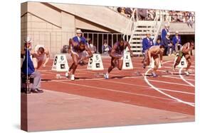 American Bob Hayes Taking Off from the Starting Block at Tokyo 1964 Summer Olympics, Japan-Art Rickerby-Stretched Canvas