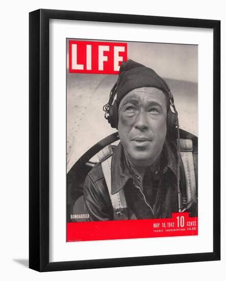 American Bombadier Cadet Exits his Training Plane After Target Practice, May 18, 1942-William C. Shrout-Framed Photographic Print