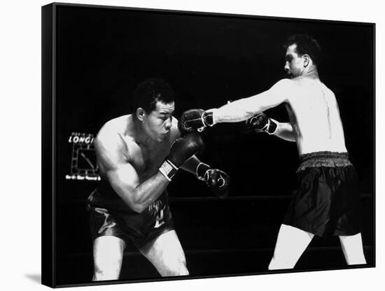 American Boxer Joe Louis (L) Fighting with Billy Conn 1946-null-Framed Stretched Canvas