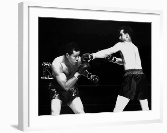 American Boxer Joe Louis (L) Fighting with Billy Conn 1946-null-Framed Photo