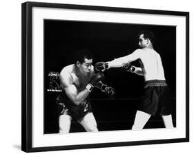 American Boxer Joe Louis (L) Fighting with Billy Conn 1946-null-Framed Photo