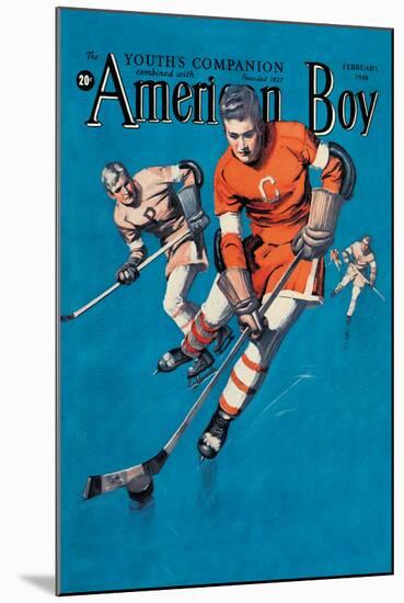 American Boy Hockey Cover-null-Mounted Art Print
