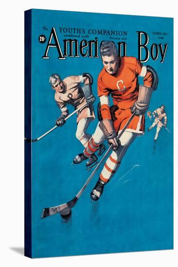 American Boy Hockey Cover-null-Stretched Canvas