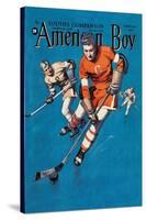 American Boy Hockey Cover-null-Stretched Canvas