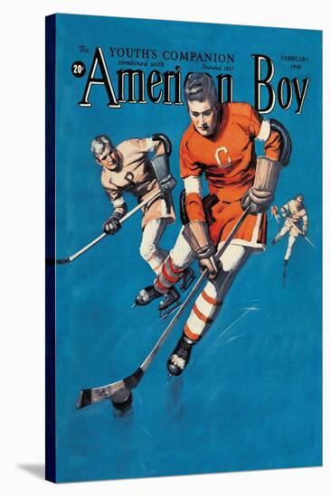 American Boy Hockey Cover-null-Stretched Canvas