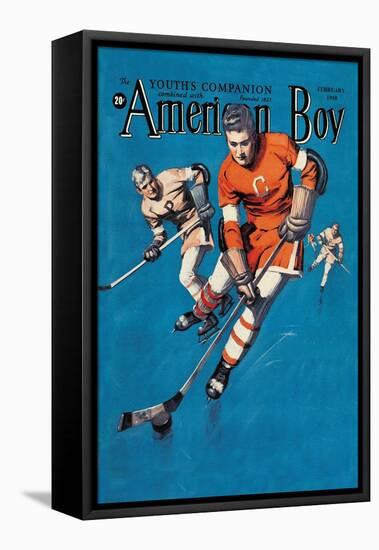 American Boy Hockey Cover-null-Framed Stretched Canvas