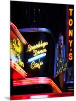 American Brooklyn Diner Cafe at Times Square by Night, Manhattan, New York City, US, USA-Philippe Hugonnard-Mounted Photographic Print