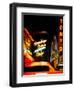 American Brooklyn Diner Cafe at Times Square by Night, Manhattan, NYC, US, USA, Vintage Colors-Philippe Hugonnard-Framed Photographic Print